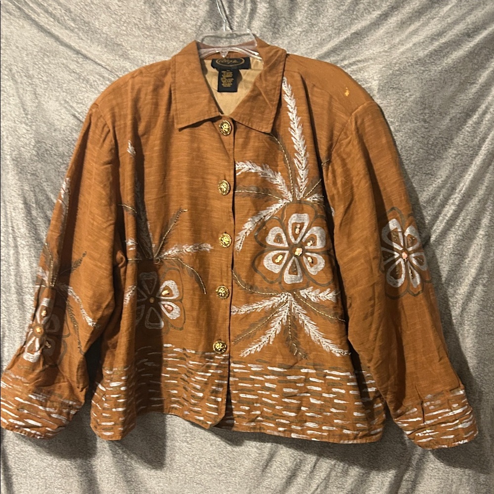 Brown Floral Women's Jacket